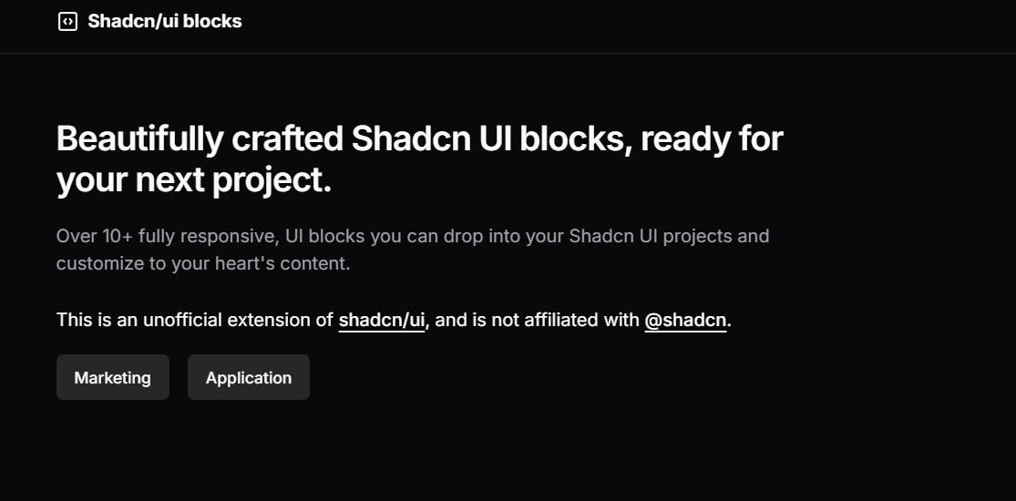 ShadCN UI blocks